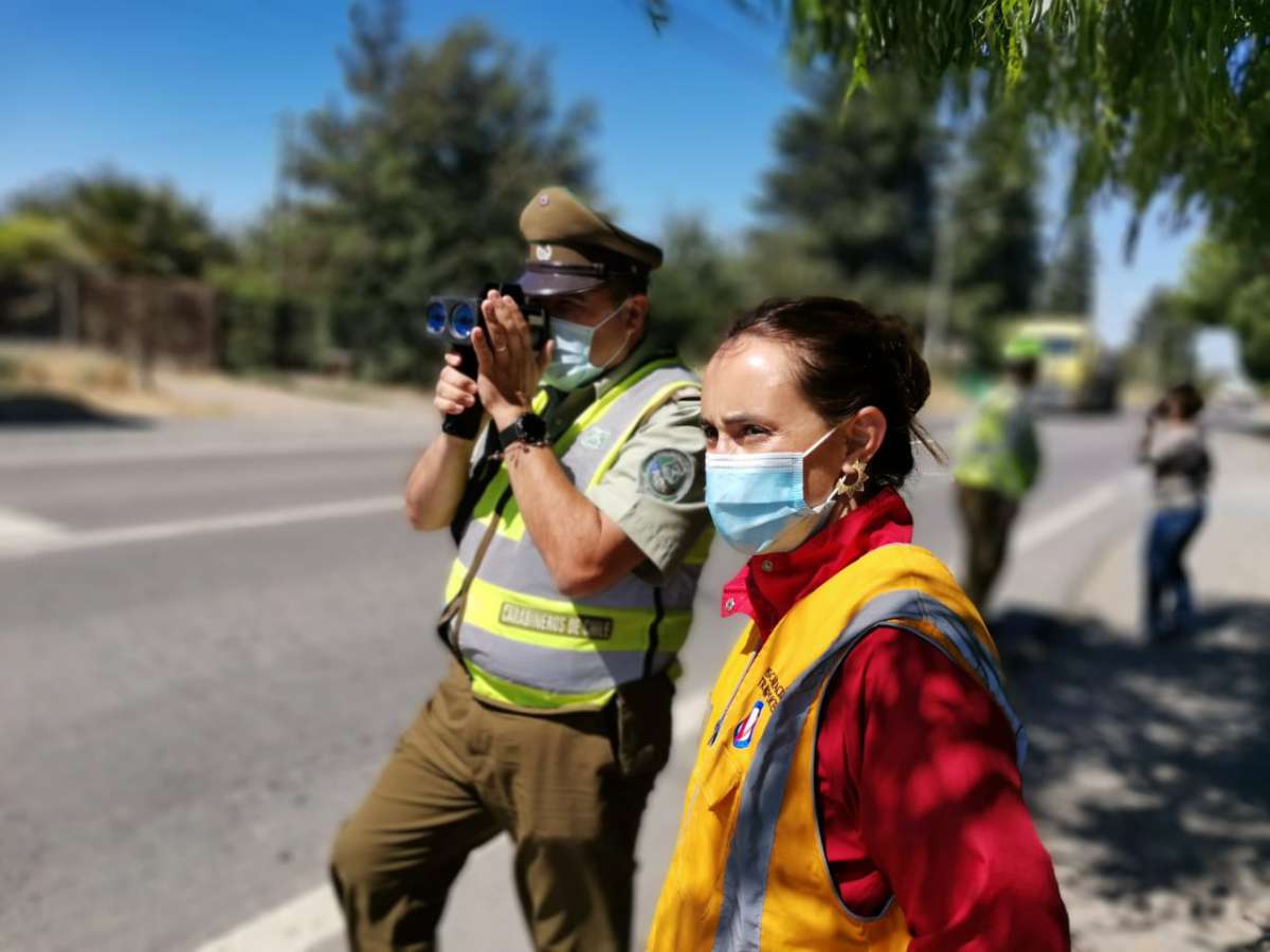 Plan Seguridad Vial: realizan control de velocidad para concientizar sobre la velocidad camino a Huape