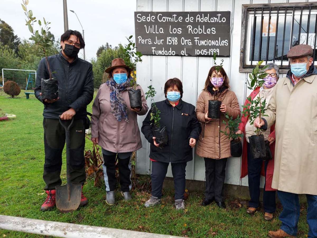 Corma dona especies nativas a colegio y juntas de vecinos en La Araucanía