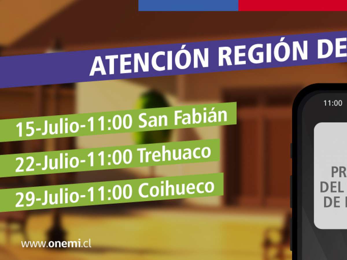 ONEMI inició pruebas del Sistema de Alerta de Emergencia en tres comunas de la región de Ñuble