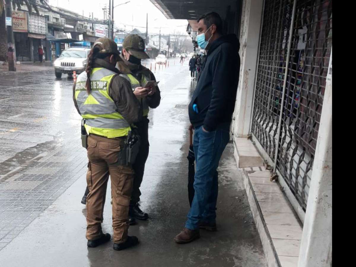 Carabineros registró 7 infractores de medidas sanitarias durante el fin de semana en la región