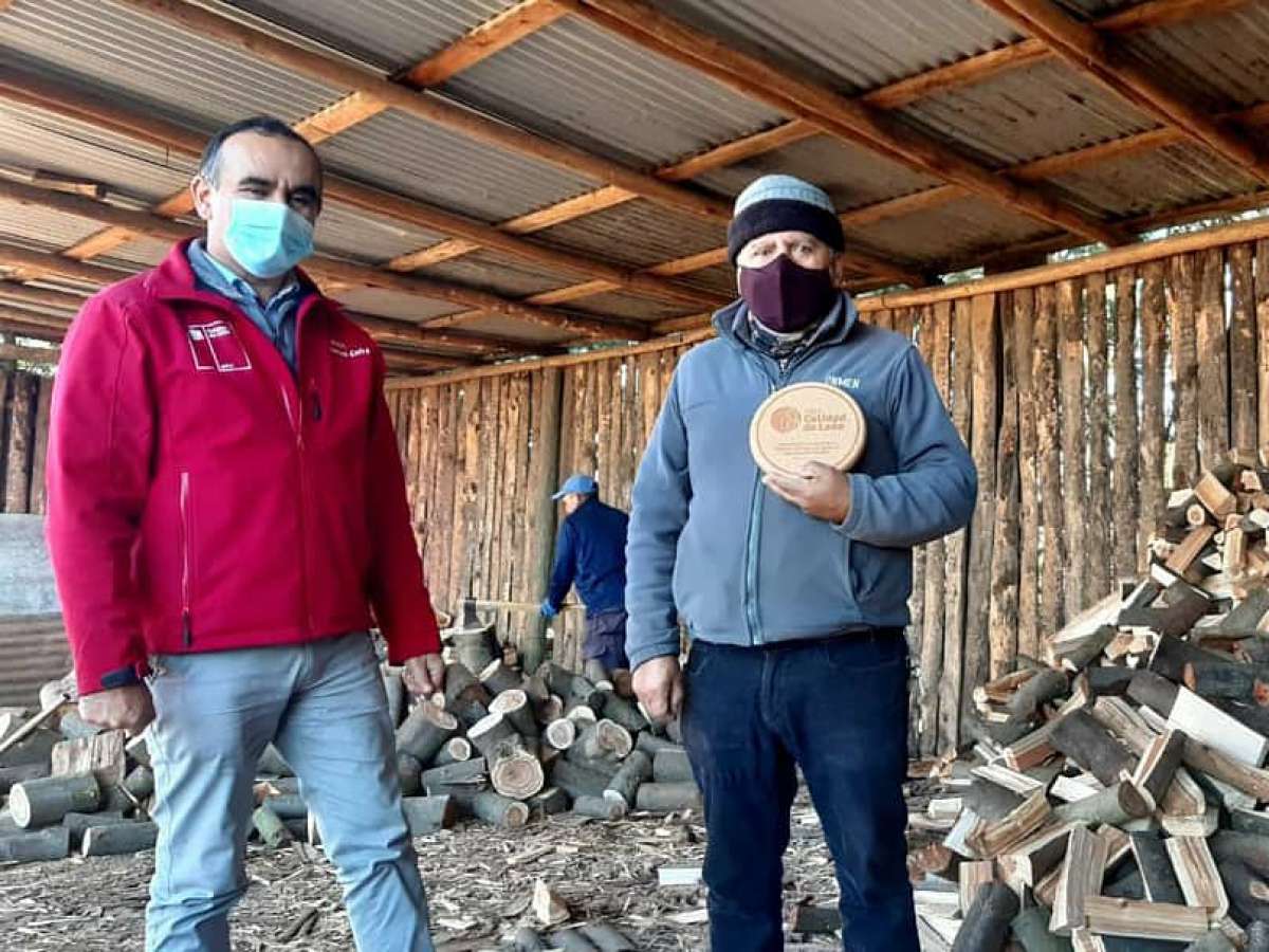 Refuerzan uso de leña seca en entrega de sello de calidad para productor de Chillán