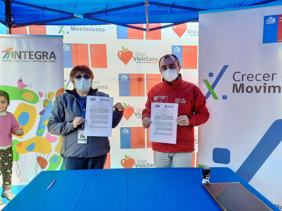 Jardines infantiles Integra de El Carmen, Ninhue y Chillán fomentan el deporte por convenio con IND