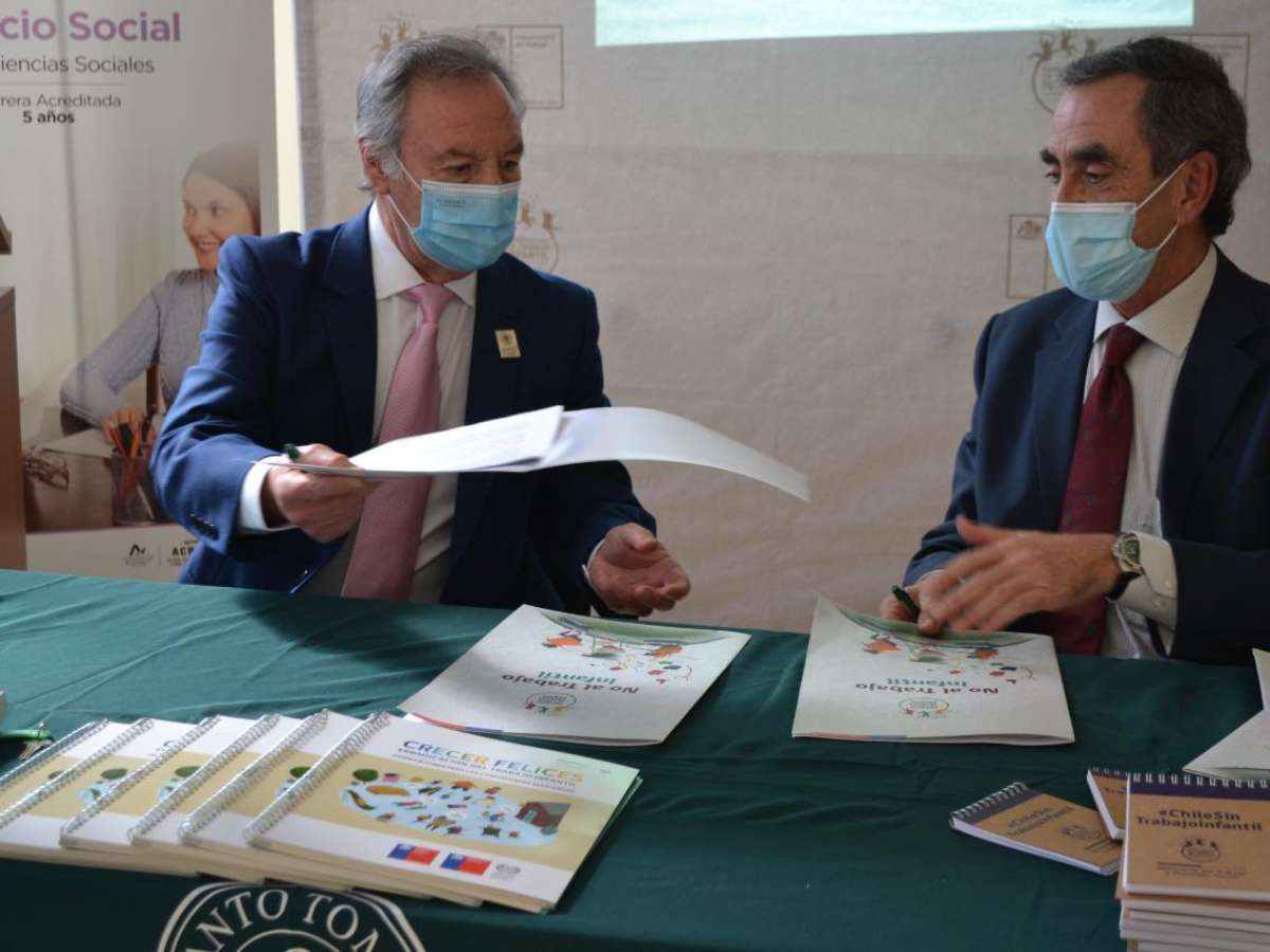 Santo Tomás Chillán firma convenio erradicar el trabajo infantil en Ñuble