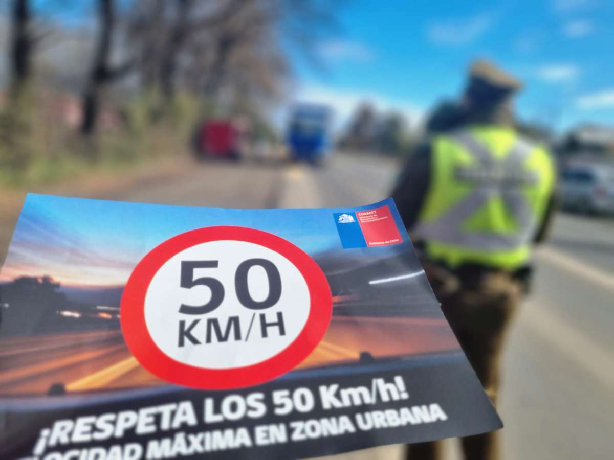 Transportes y Carabineros fomentan los 50 km/h en zonas urbanas de Coihueco