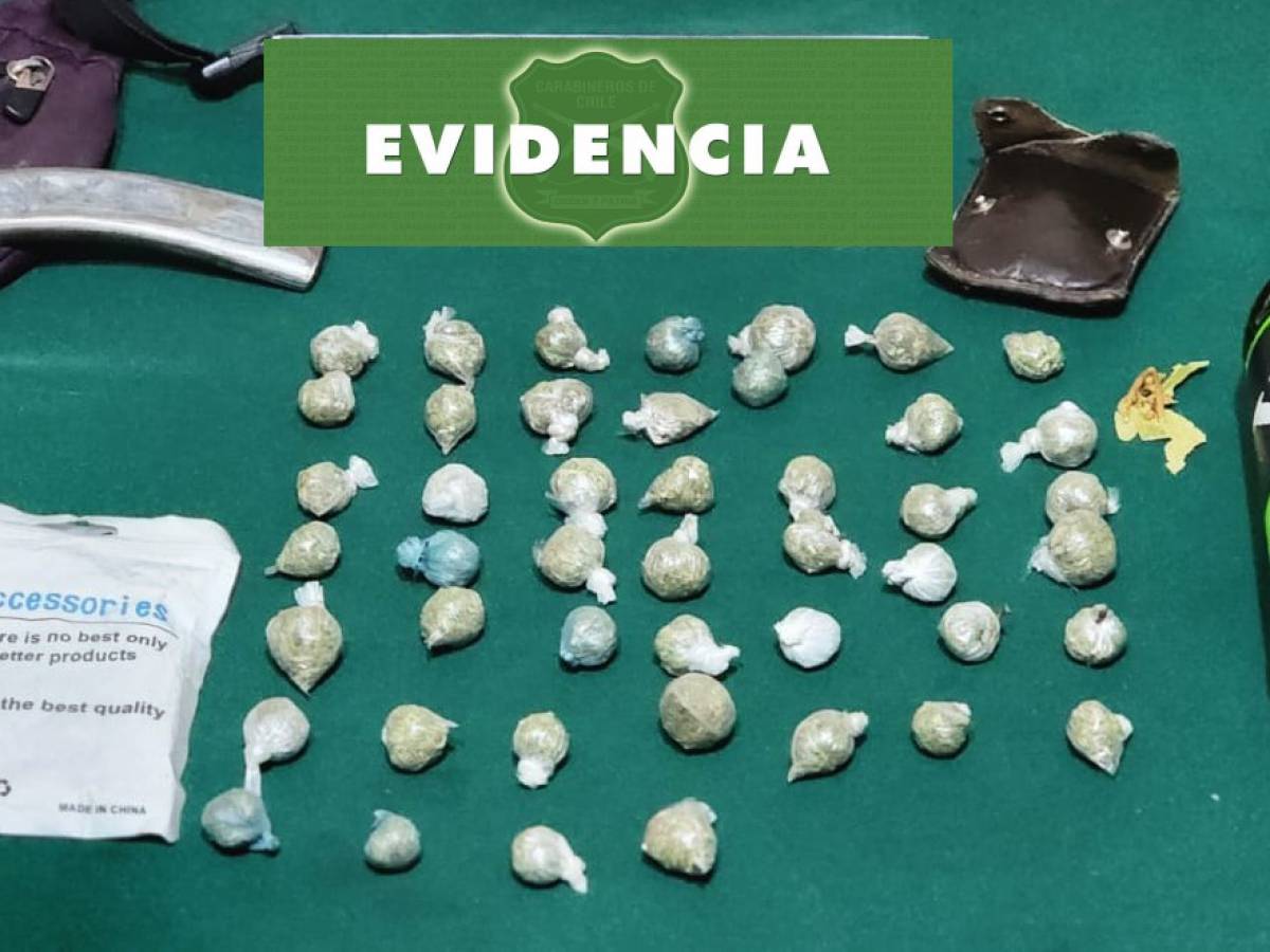 Carabineros detuvo en Yungay a sujeto que robó licor desde un supermercado y que portaba droga y un arma blanca