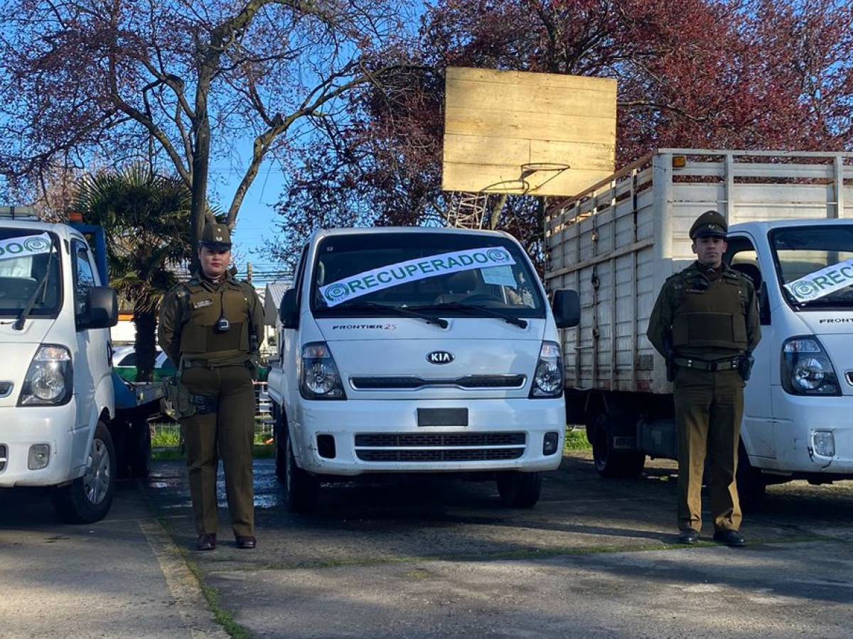 Operativo en Chillán y Chillán Viejo: Carabineros del SEBV Ñuble recuperó 3 vehículos y detuvo a 6 personas