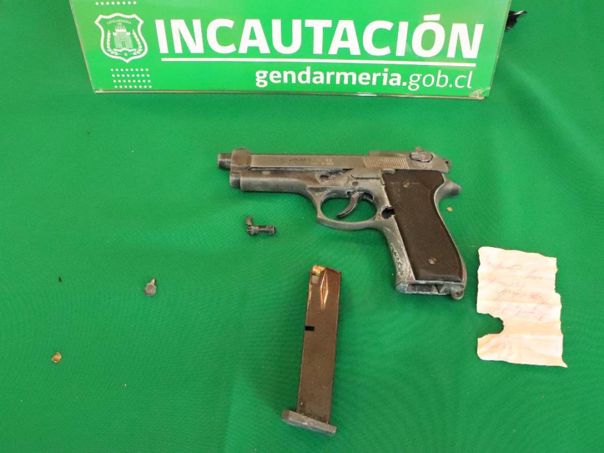 Gendarmería incautó arma de fuego en el centro de detención preventiva de Yungay