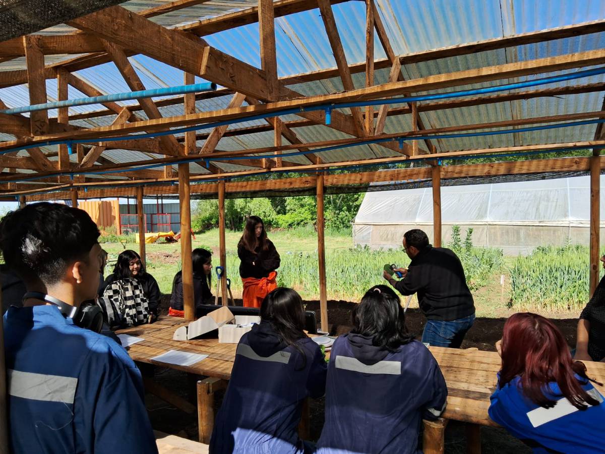 Académicos de Agronomía UdeC asesoran a estudiantes del Liceo  Técnico Puente Ñuble en sistemas agroecológicos