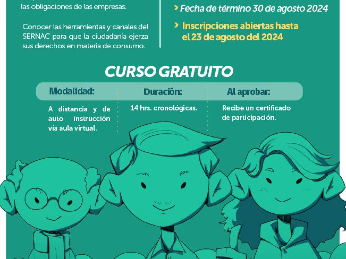 Sernac invita a consumidores y empresas de bienes y servicios a su curso gratuito online